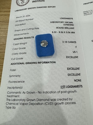 comprar F VS1 3EX CVD Laboratorio Diamante cultivado DIY Joyería Accesorios online manufacture