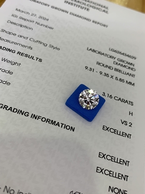 comprar 3.16CT H VS2 3EX Corte redondo de laboratorio de enfermedad cardiovascular Diamante LG626434629 online manufacture