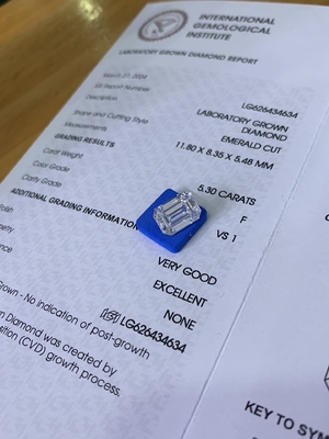comprar 5.3ct Diamante de laboratorio hombre hecho Esmeralda Diamante de corte VS1 Claridad F Color online manufacture