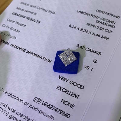comprar 3.42CT G VS1 EX VG CVD Laboratorio de Diamante Crecido Corte Princesa OEM ODM online manufacture
