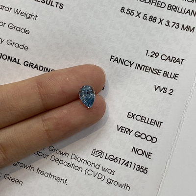 comprar 1.29ct VVS2 en forma de pera en laboratorio creado diamante lujoso azul vivo online manufacture