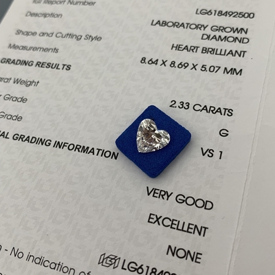 comprar 2.33ct Diamante de laboratorio cortado en el corazón G VS1 2EX N IGI Diamantes artificiales online manufacture