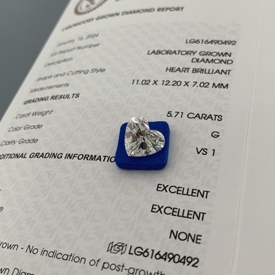 comprar 5.71 Carat VS1 G Fabricado en laboratorio Diamantes en forma de corazón OEM ODM online manufacture