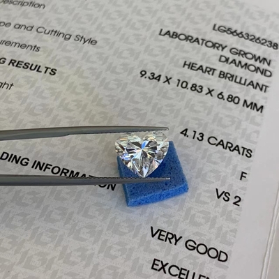comprar 4.13ct VS2 Claridad F Color Laboratorio Crecido Corazón Diamante Certificado IGI online manufacture