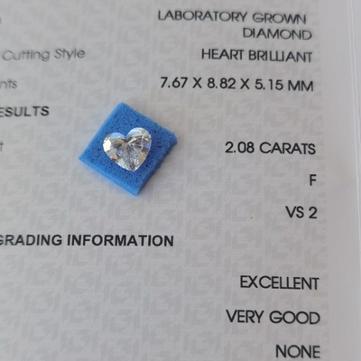 comprar 2.08ct CVD en forma de corazón Diamante de laboratorio VS2 F OEM ODM online manufacture