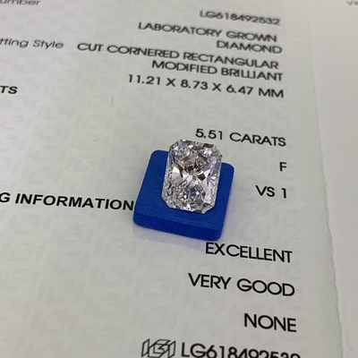 comprar 5.51ct Radiant Cut Lab Diamond Cultivated CVD F VS1 EX VG N IGI LG618492532 online manufacture