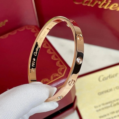 comprar 18k de oro sólido brazalete de 4 diamantes pulsera de amor 0,42 quilates joyas de diamantes naturales online manufacture