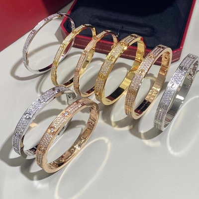 comprar GH VS Brazalete de amor con diamantes pavimentados Brazalete de amor con diamantes naturales Joyería online manufacture