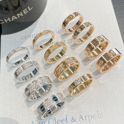 comprar Love Wedding Band Diamante Replica Pavimentado Anillos de compromiso 18k Oro online manufacture