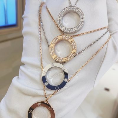 comprar GH VS 18k collar de oro macizo con colgante de amor de diamantes online manufacture