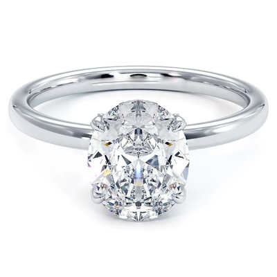 comprar 18K 14K 10K Oro sólido Joyería personalizada 1 quilate Def Vvs claridad Cvd corte oval de laboratorio Diamante crecido Halo Anillos en venta online manufacture