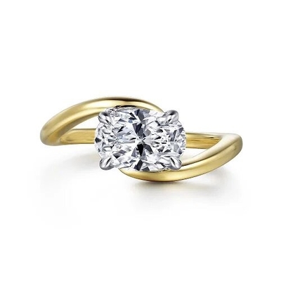 comprar 18K 14K 10K Oro sólido Joyería personalizada 2 quilates Def Vvs Claridad Cvd Corte oval Laboratorio crecido Diamante 3 fábrica de anillos de piedra online manufacture