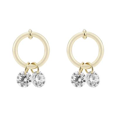 comprar 0.2 quilates VVS Laboratorio creado Diamante de aro Aretes de joyería Tipo de anillos de piedra preciosa Forma redonda online manufacture