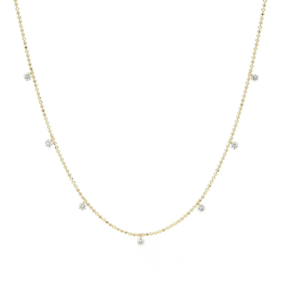 comprar 18K 14K 10K Oro macizo de corte redondo collar de bisel con diamantes de laboratorio Claridad CVD online manufacture