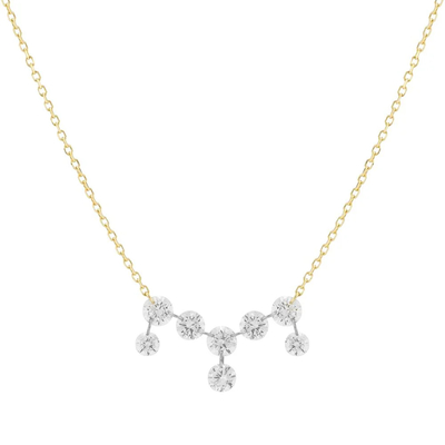comprar Collar de oro sólido de 18K 14K 10K Claridad CVD Redondo corte de bisel Diamante cultivado en laboratorio online manufacture