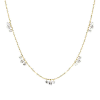 comprar 18K 14K 10K Oro sólido Claridad CVD Corte redondo de bisel Collar de diamante de laboratorio online manufacture
