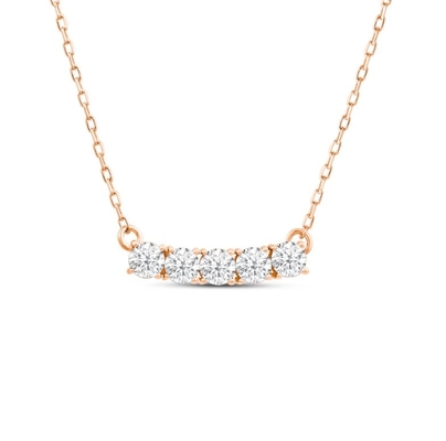 comprar 18K 14K 10K Oro sólido Claridad CVD Corte redondo de bisel Collar de diamante de laboratorio online manufacture