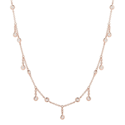 comprar Collar de diamantes de 18K de oro sólido de corte redondo con piedra preciosa online manufacture