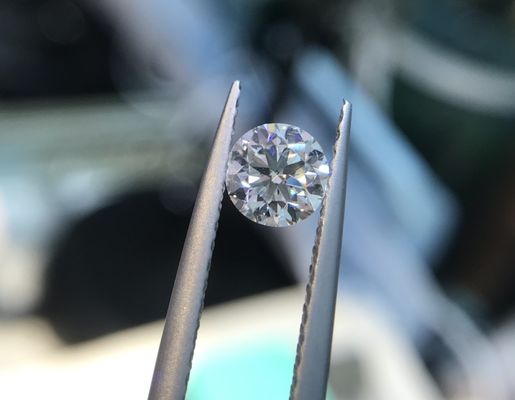 Diamante de corte redondo sintético 1.11CT H VVS2 3EX CVD de laboratorio cultivado con certificación IGI