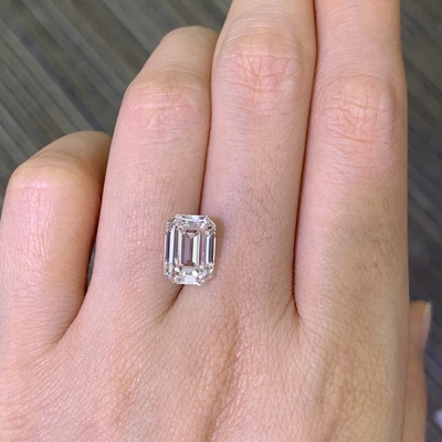 3.72CT Diamante de corte esmeralda de laboratorio VS1 G EX N Certificado IGI