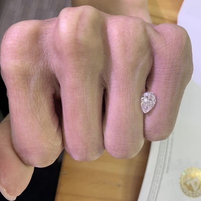 1.26CT F Color VVS2 Claridad 2EX Forma de pera Diamante producido en laboratorio