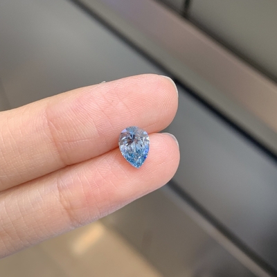 Certificado IGI 1.13ct de laboratorio de cultivo de peras de diamante cortado CVD de lujo azul intenso VS2 2EX N