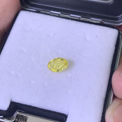 1.51ct Diamante crecido en laboratorio Corte oval HPHT Amarillo brillante VS1 2EX N