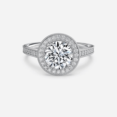 IGI Laboratorio cultivado Halo Diamante Anillo VVS Claridad HPHT Corte de pera