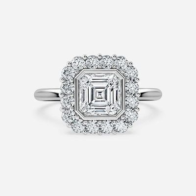 Anillo de boda de diamantes de laboratorio VVS Claridad HPHT Anillo de corte de princesa en forma redonda