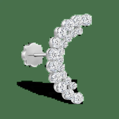 0.73 quilates de laboratorio creado Diamante de aro de los aretes VVS Claridad HPHT Redondo Corte