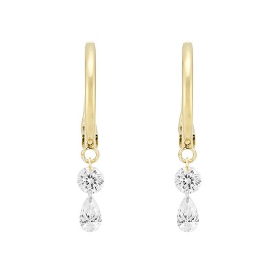 0.38 quilates de diamantes creados en el laboratorio, aretes VVS, claridad HPHT, peras cortadas en DEFGH