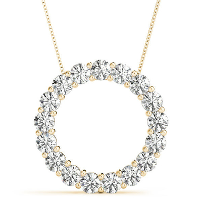 Estilo Clásico 18K 14K 10K Oro sólido Claridad CVD Redondo Corte de bisel Collar de diamante de laboratorio