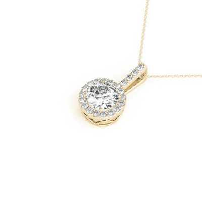 18K 14K 10K Oro sólido Claridad CVD Corte redondo Bezel de laboratorio Crescido collar de diamantes con piedra preciosa