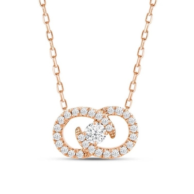 Collar de diamantes de laboratorio Tipo de joyería 18K 14K 10K Oro sólido Claridad CVD Corte redondo