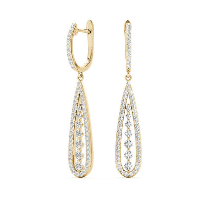 0.75 quilates de diamantes creados en el laboratorio...... aretes de aro VVS claridad HPHT corte redondo